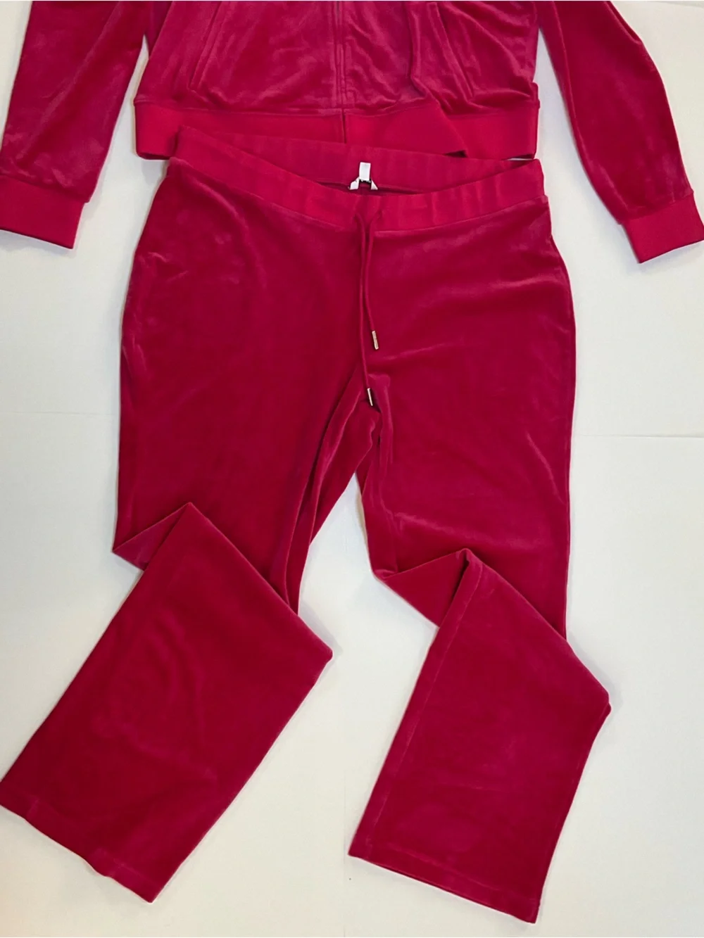 Juicy Couture Pink Velour Tracksuit Set - Rhinestone Gothic Back Logo - Size 1X - Picture 7 of 16